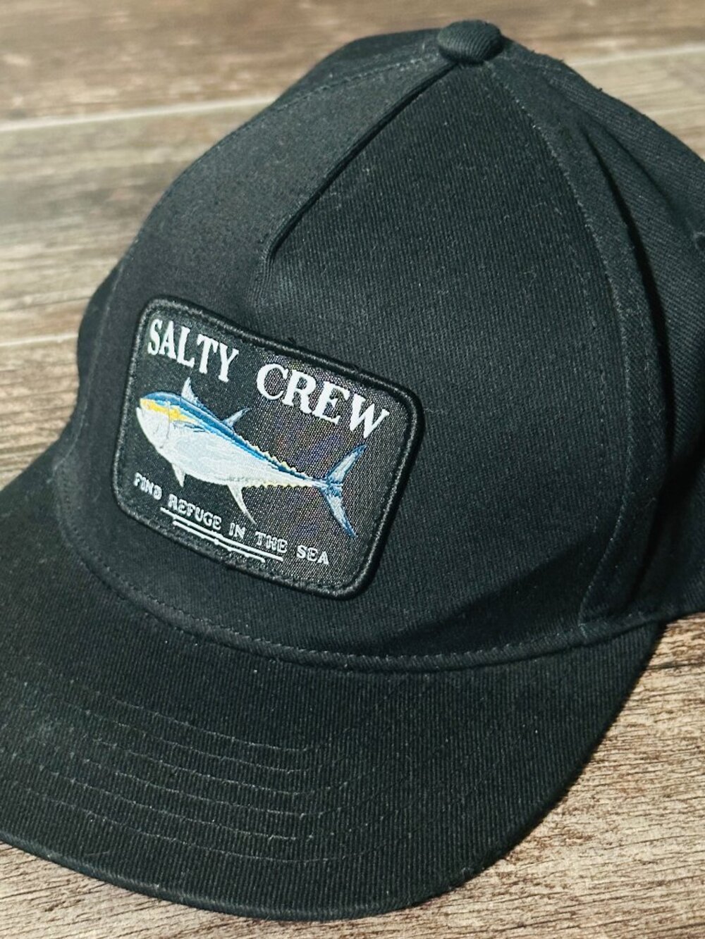 Salty Crew - Black  Adjustable Hat Cap - Find Refuge in The Sea